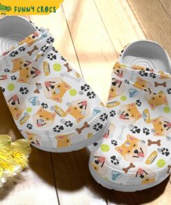 Cute Shiba Inu Wearing Winter Dog Crocs Sandals