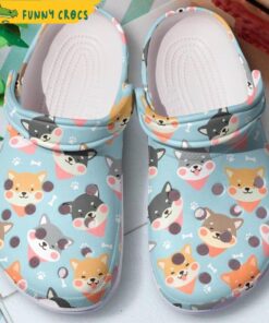 Customized Shiba Inu Hibiscus Funny Dog Crocs Shoes