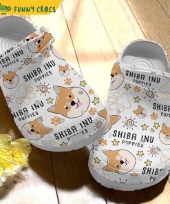 Cute Shiba Inu Wearing Winter Dog Crocs Sandals