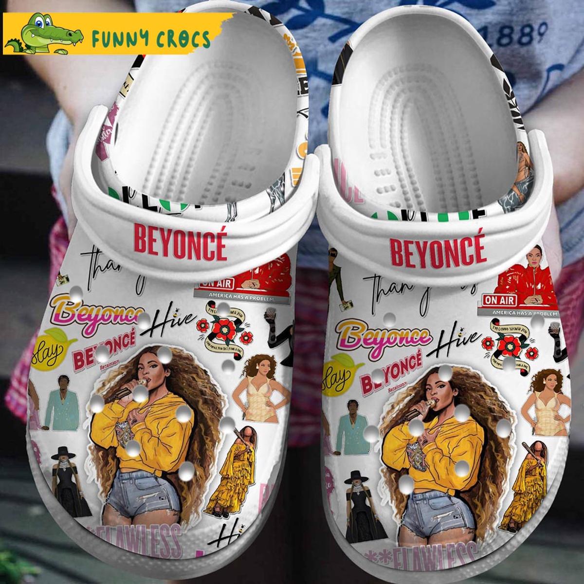 Singer Beyonce Music Pink Crocs Clog Shoes