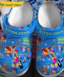 Singer Elton John Music Blue Crocs Sandals