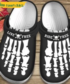 Skeleton Foot Tattoos Ride Free Clog Birthday Gift For Son Crocs Sandals