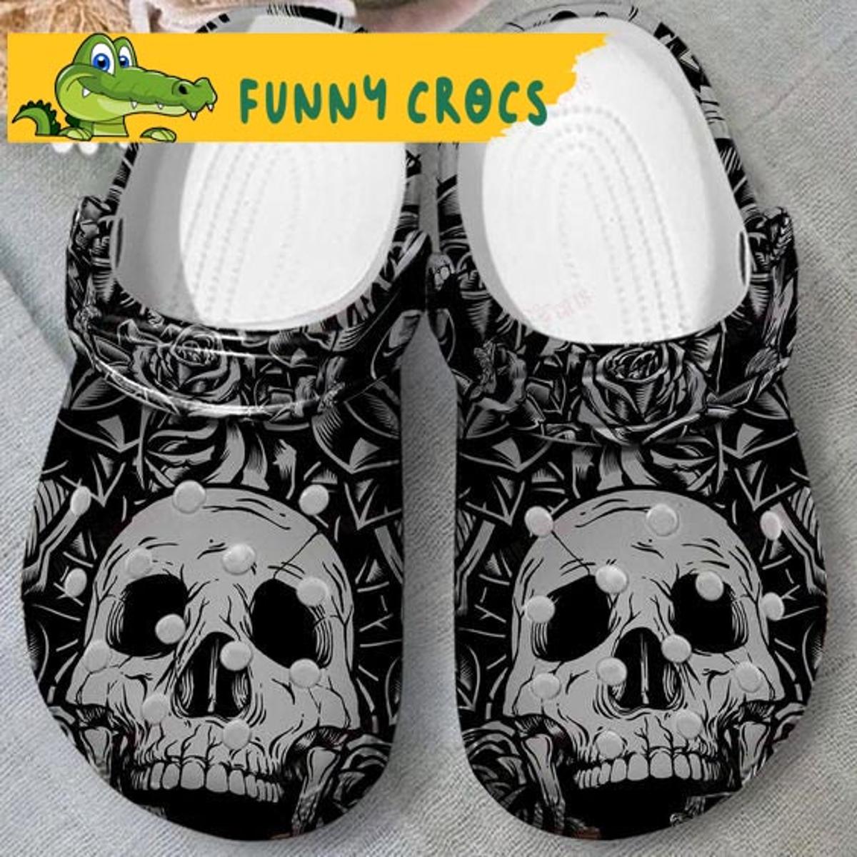 Purple Sugar Skulls And Butterfliess Bone Crocs