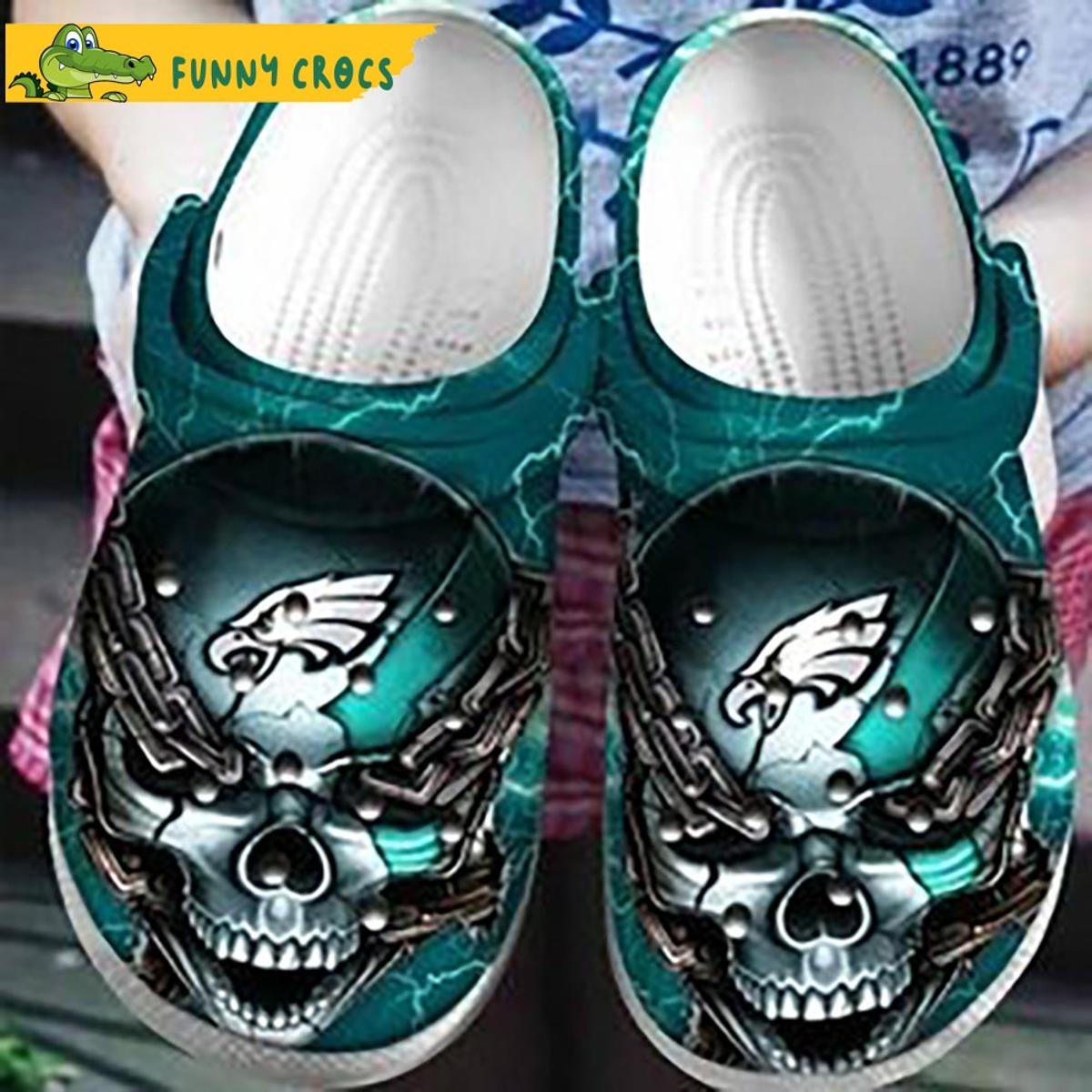 Philadelphia Eagles Skull Crocs Clog Shoes