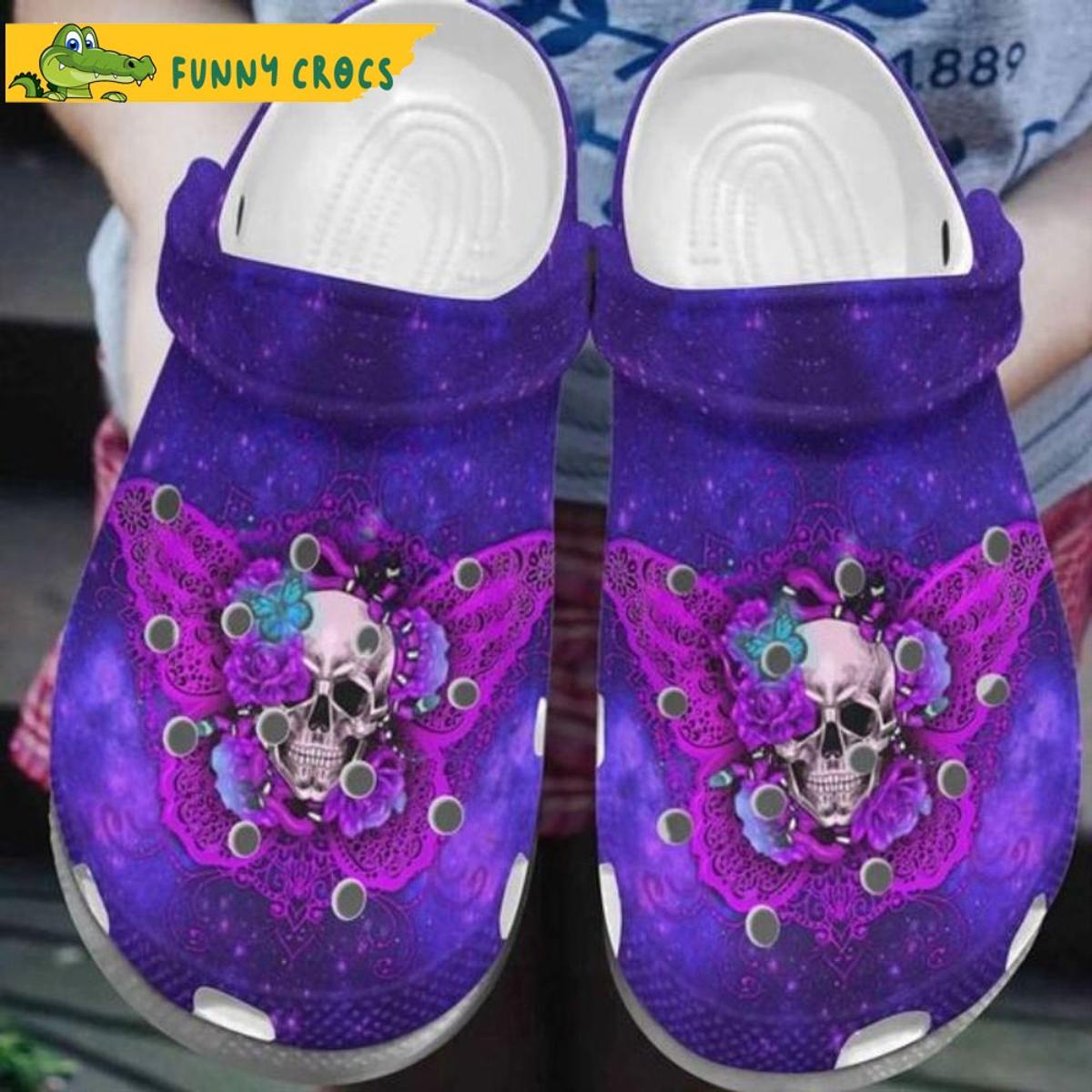 Skull Lover Roses Butterfly Crocs Shoes