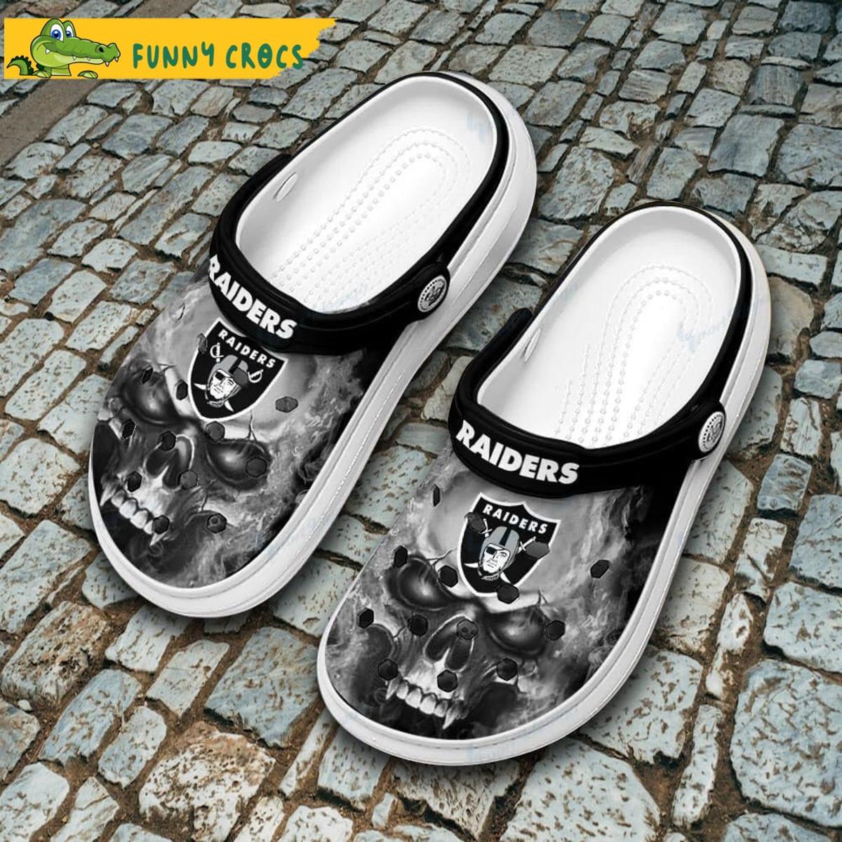 Personalized Las Vegas Raiders Mascot Ripped Flag Crocs Sandals