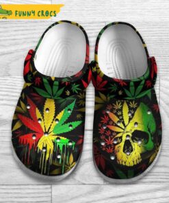 Skull Weed Cannabis Crocs Slippers