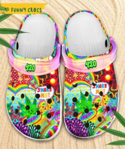 Smoke Me 420 Hippie Marijuana Leaf Crocs Shoes