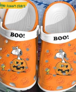 Snoopy Boo Pumpkin Halloween Crocs Sandals