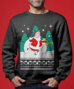 Snowman Scrolling Santa National Lampoon Christmas Sweater