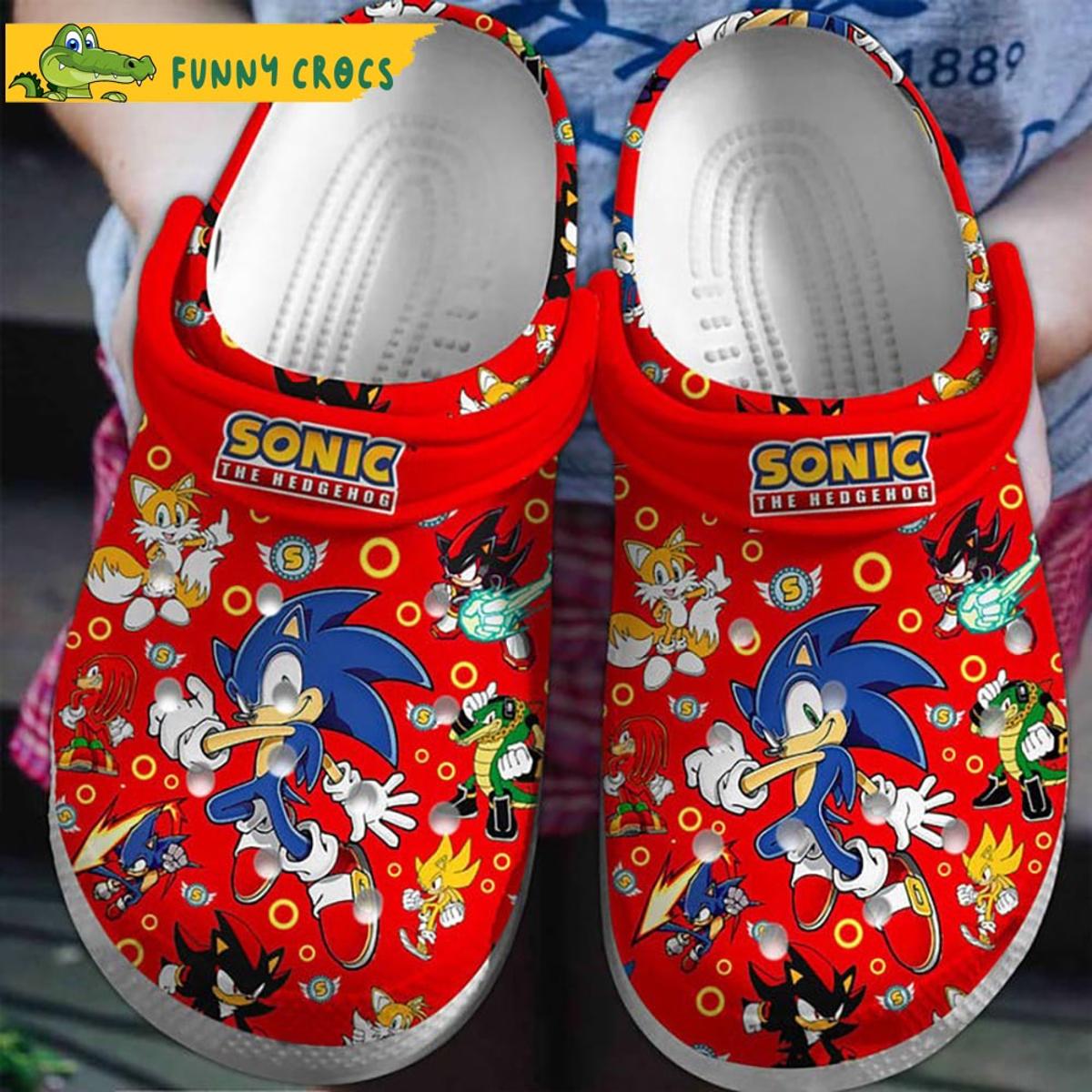 Sonic The Hedgehog White Crocs Shoes