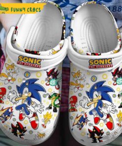 Sonic The Hedgehog White Crocs Shoes