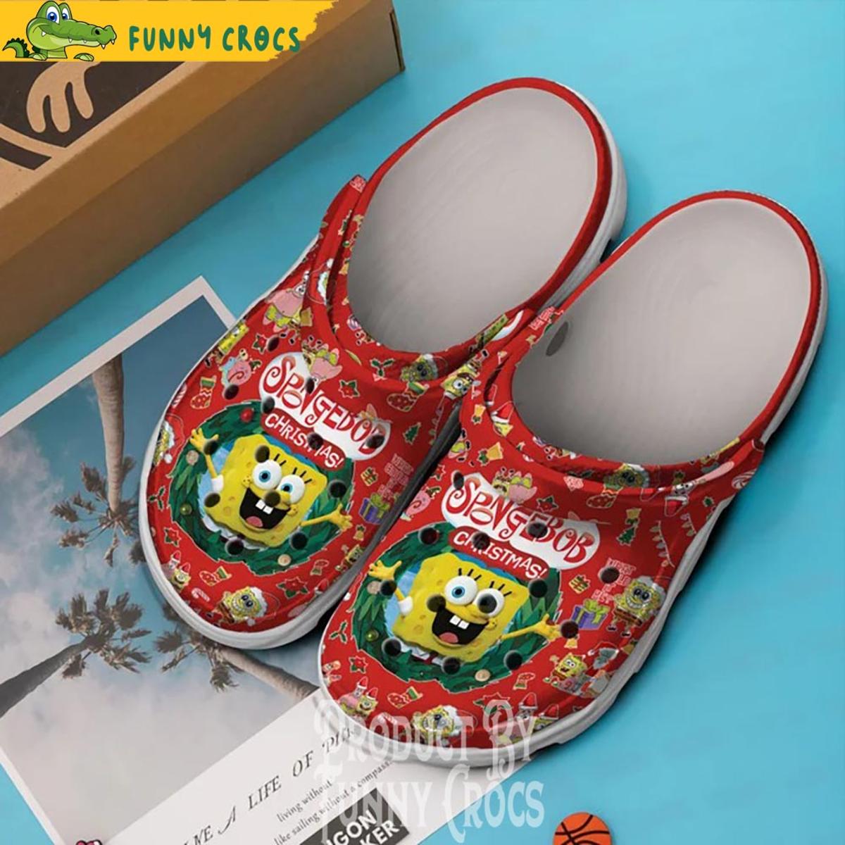 Spongebob Christmas White Crocs Sandals