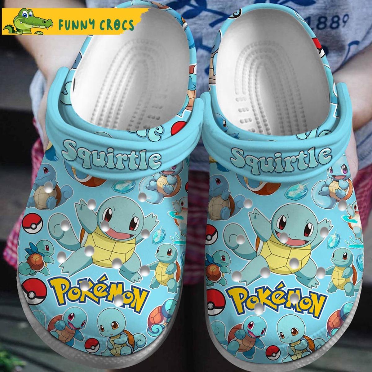 Squirtle Pattern Pokemon White Crocs Classic