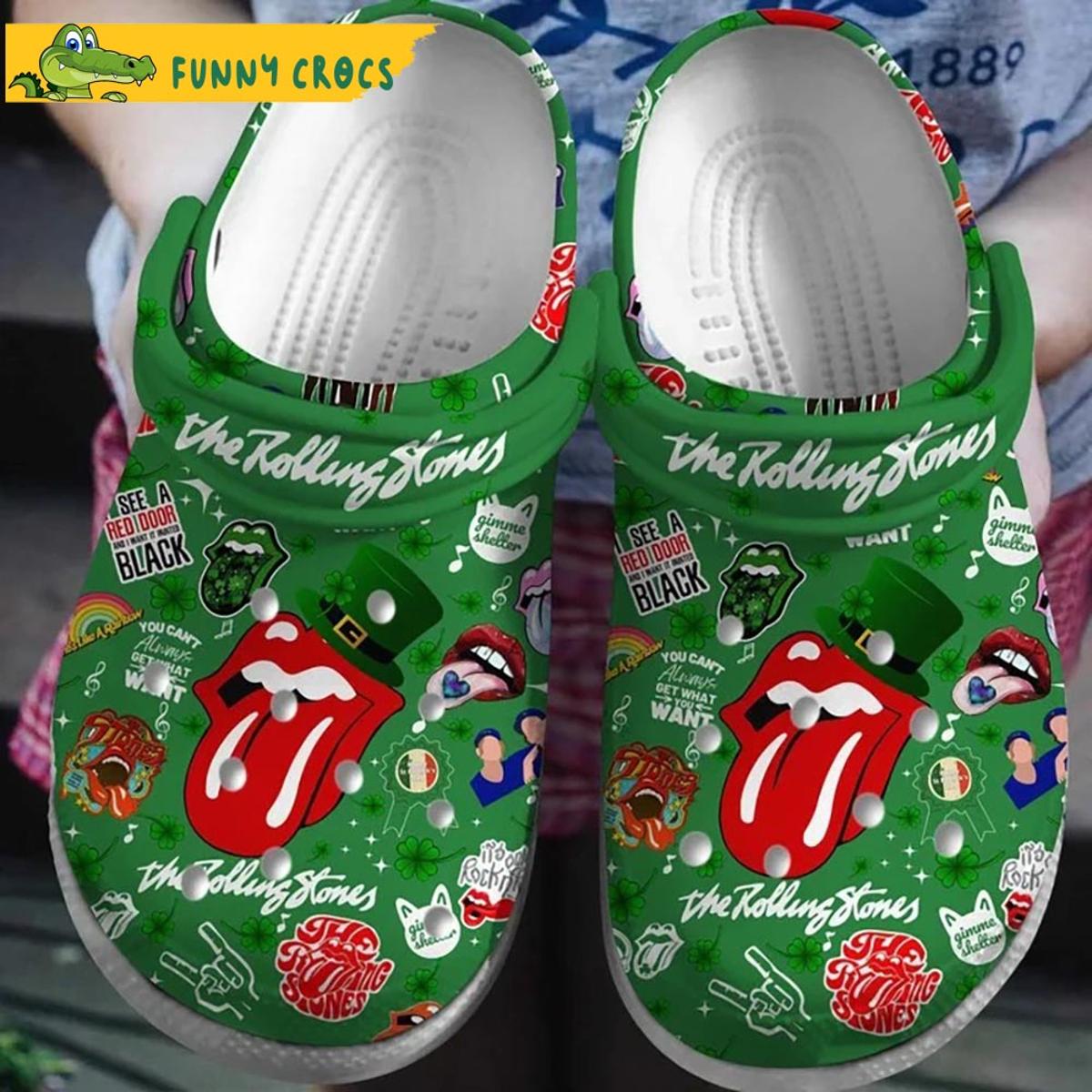 St Patrick’s Day Rolling Stone Crocs Clog Shoes