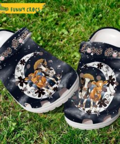 Standing On Moonlight Black Couple Cow Crocs Classic