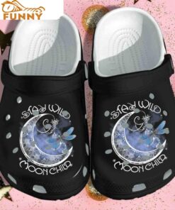 Stay Wild Moon Child Dragonfly Crocs Sandals