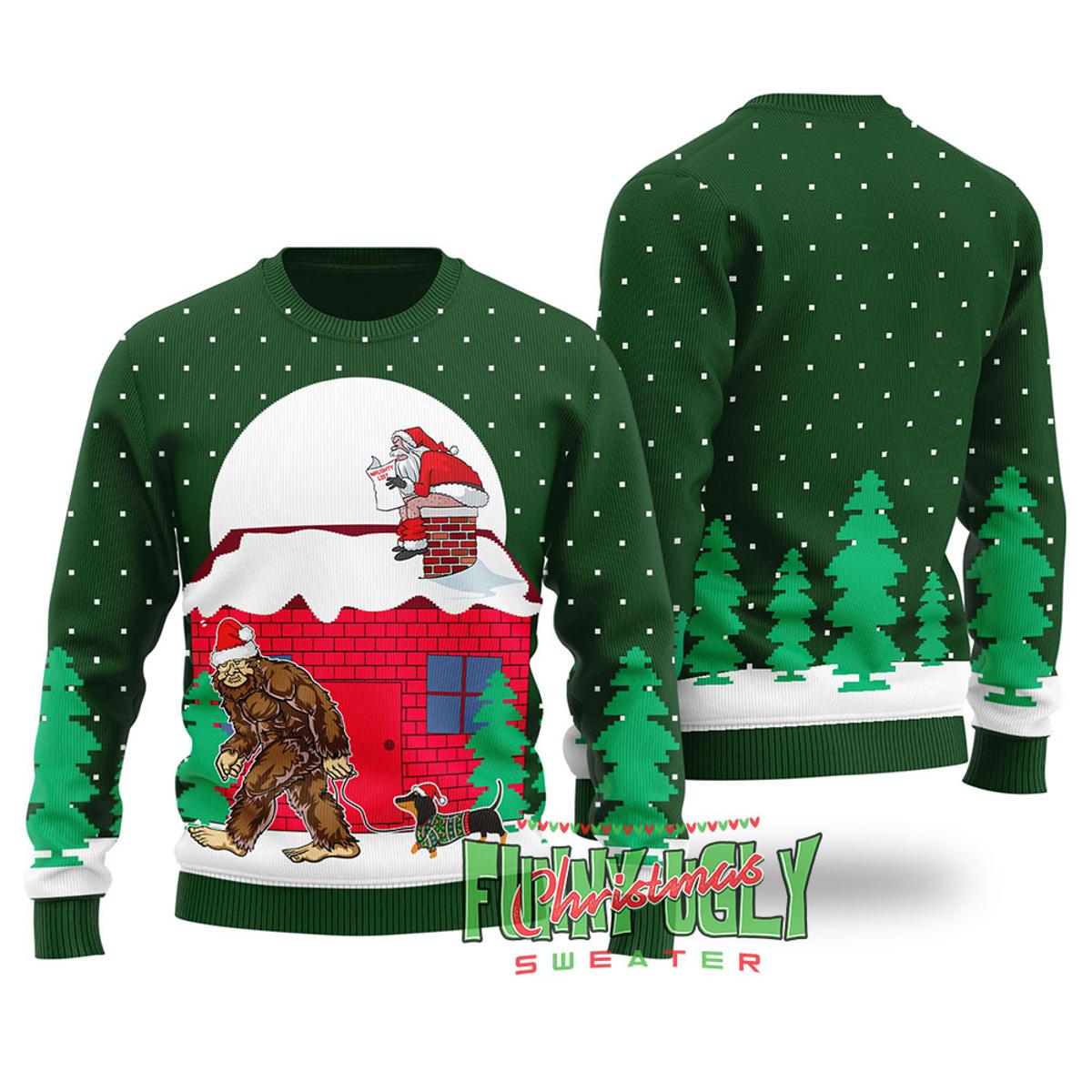 How Bigfoot Stole Grinch’s Christmas Tree Christmas Sweater