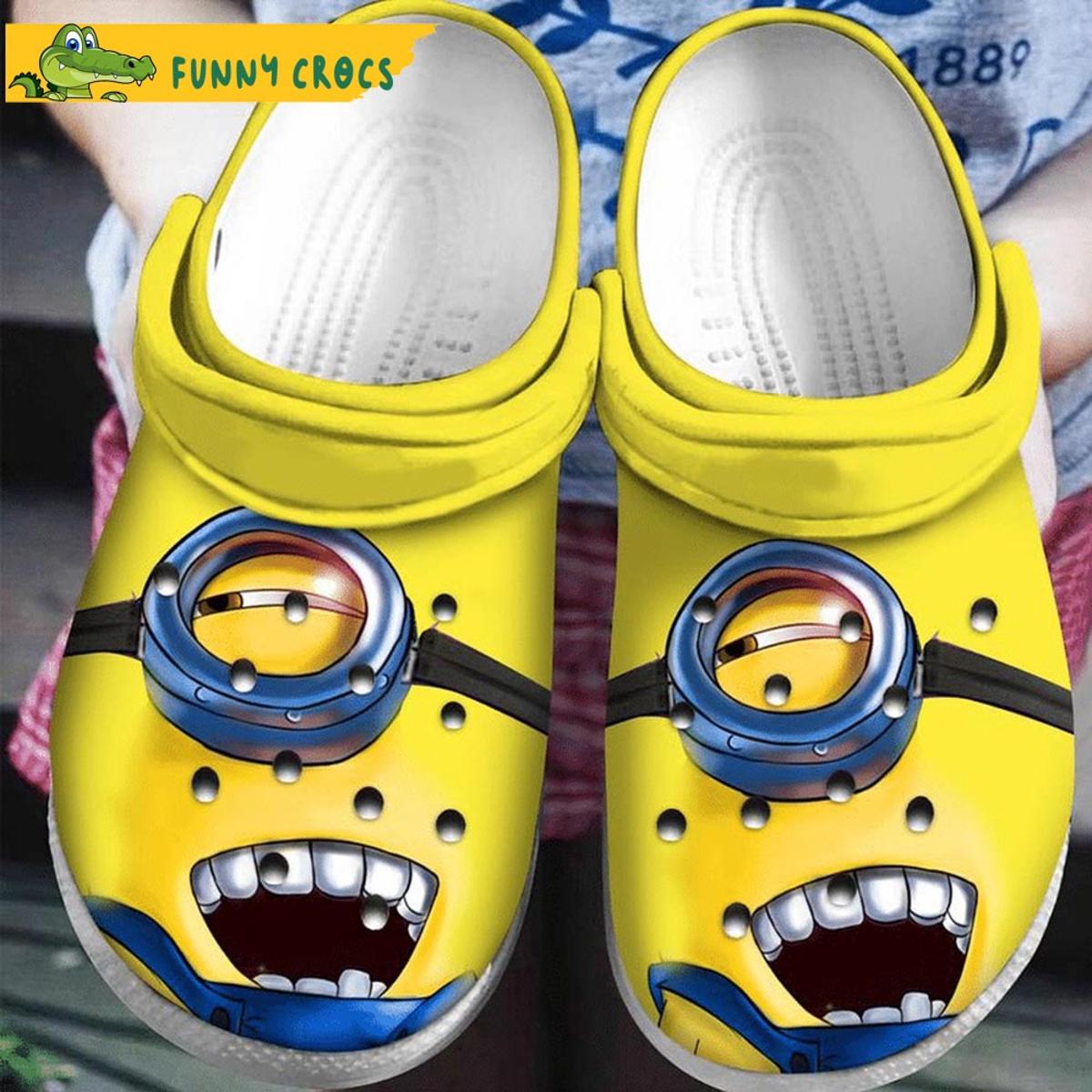 Funny Face Minion Crocs Shoes