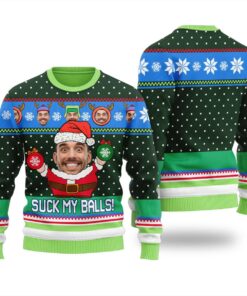 Suck My Balls Naughty Personalized Ugly Sweater