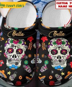 Sugar Skull Custom Name Crocs Sandals