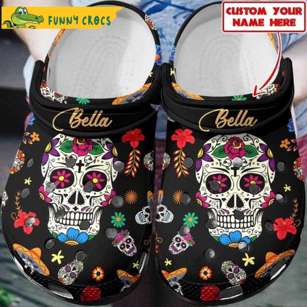 Skull Tattoo Sunflower Hippie Tattoo Women Hippie Crocs Slippers