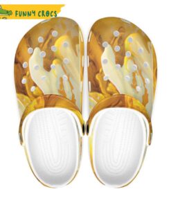 Summer Yellow Mellow 80s Retro Groovy Marble Crocs Shoes