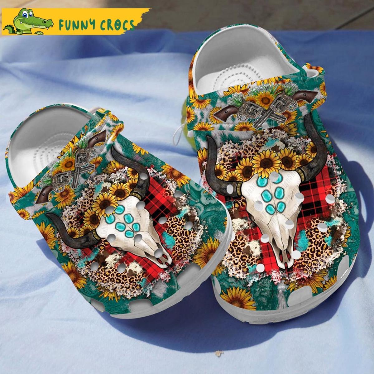 Beautiful Sunflower Skull Gifts Crocs Classic