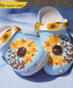 Sunflower Butterfly Blue Crocs Classic