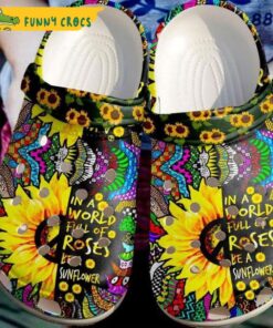 Sunflower Hippie Floral Crocs Sandals