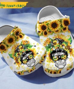 Sunflower Skull Crocs Clog Shoes