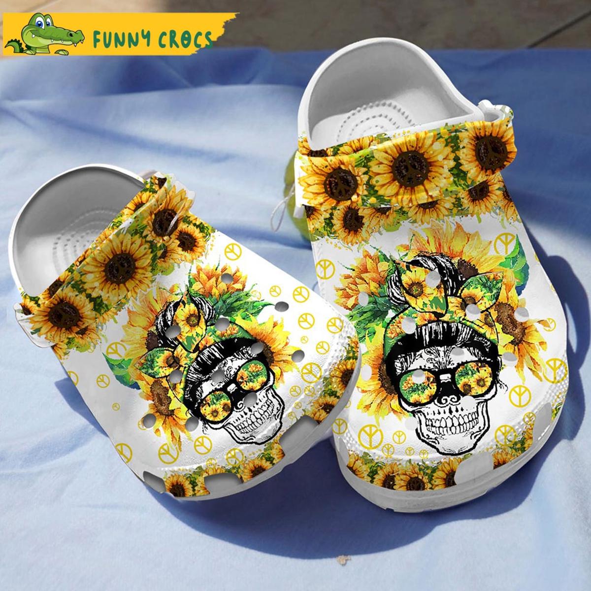 Sunflower And Skull Gifts Crocs Shoes