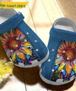 Sunflower Stained Glass Pattern Crocs Shoes