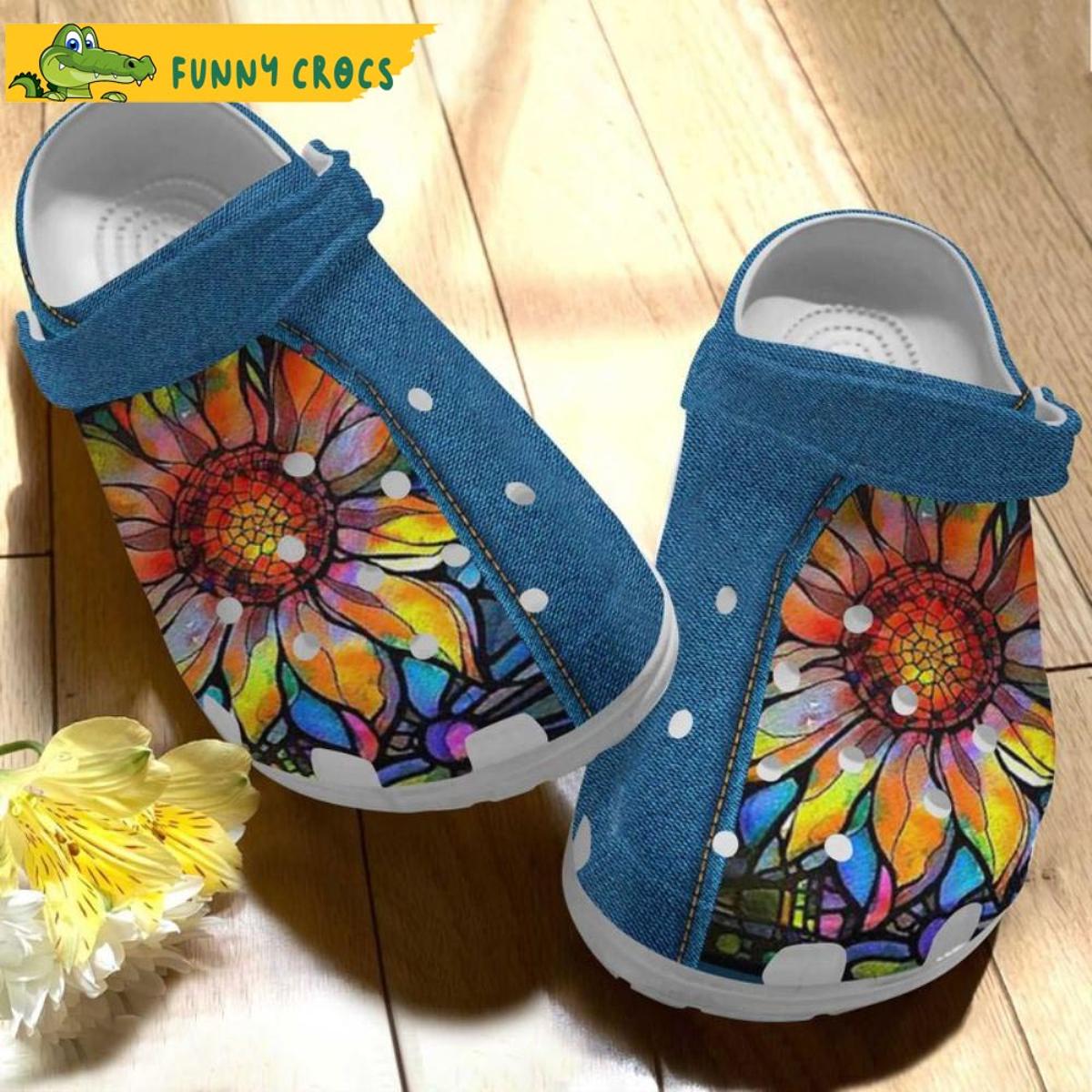 You Are Sunshine Butterflies Sunflower Leather Zipper Croc Birthday Crocs Shoes