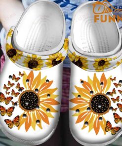 Biker Sunflower Gifts Crocs Clog Slippers