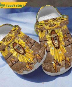 Sunflower Wood You Are My Sunshine Butterfly Crocs Clog