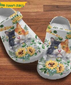 Sunflowers Kitten Cat Crocs Slippers