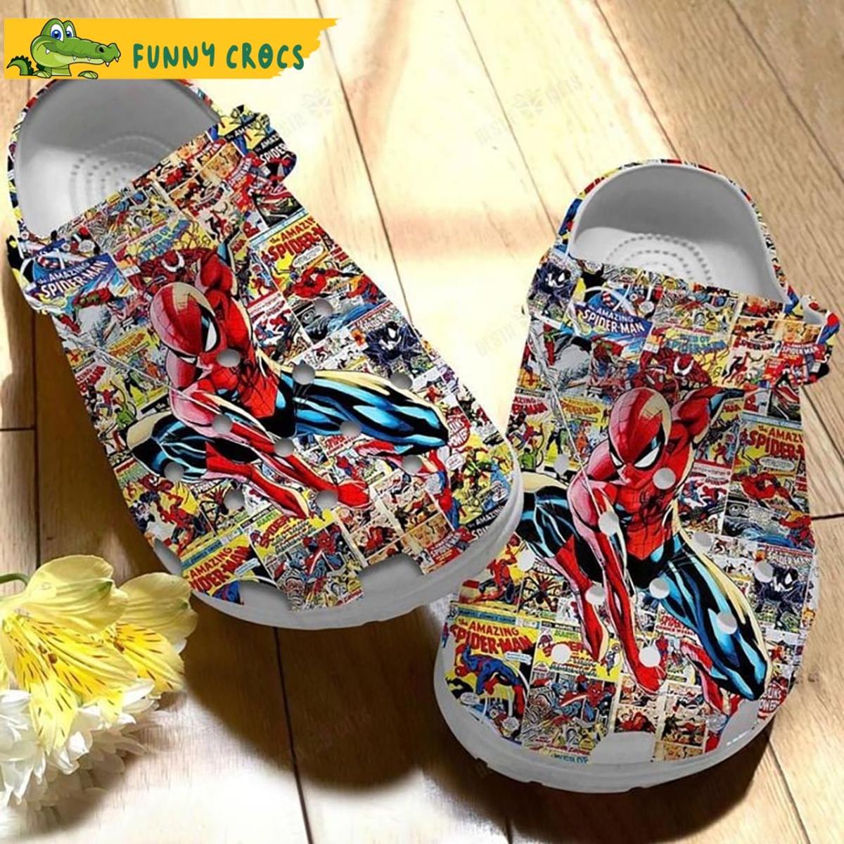 Custom Red Blue Amor Spider Man Crocs Slippers