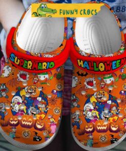 Super Mario Halloween Pumpkin Orange Crocs Clog