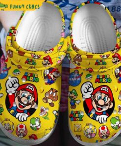 Super Mario Pattern Crocs Sandals