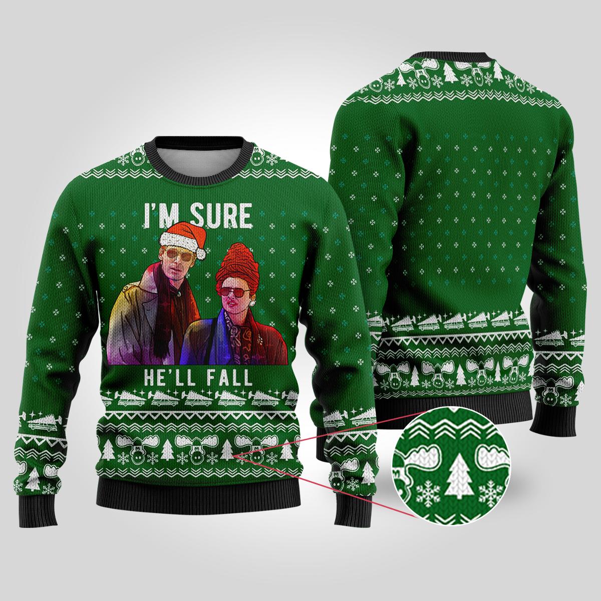 Sure He’ll Fall National Lampoon Funny Christmas Sweaters