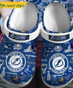 Tampa Bay Lightning Dark Blue Nhl Crocs Slippers