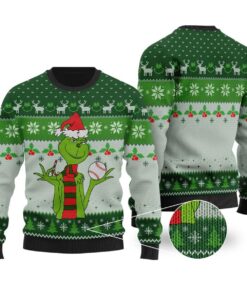 The Grinch Baseball Funny Christmas Sweaters