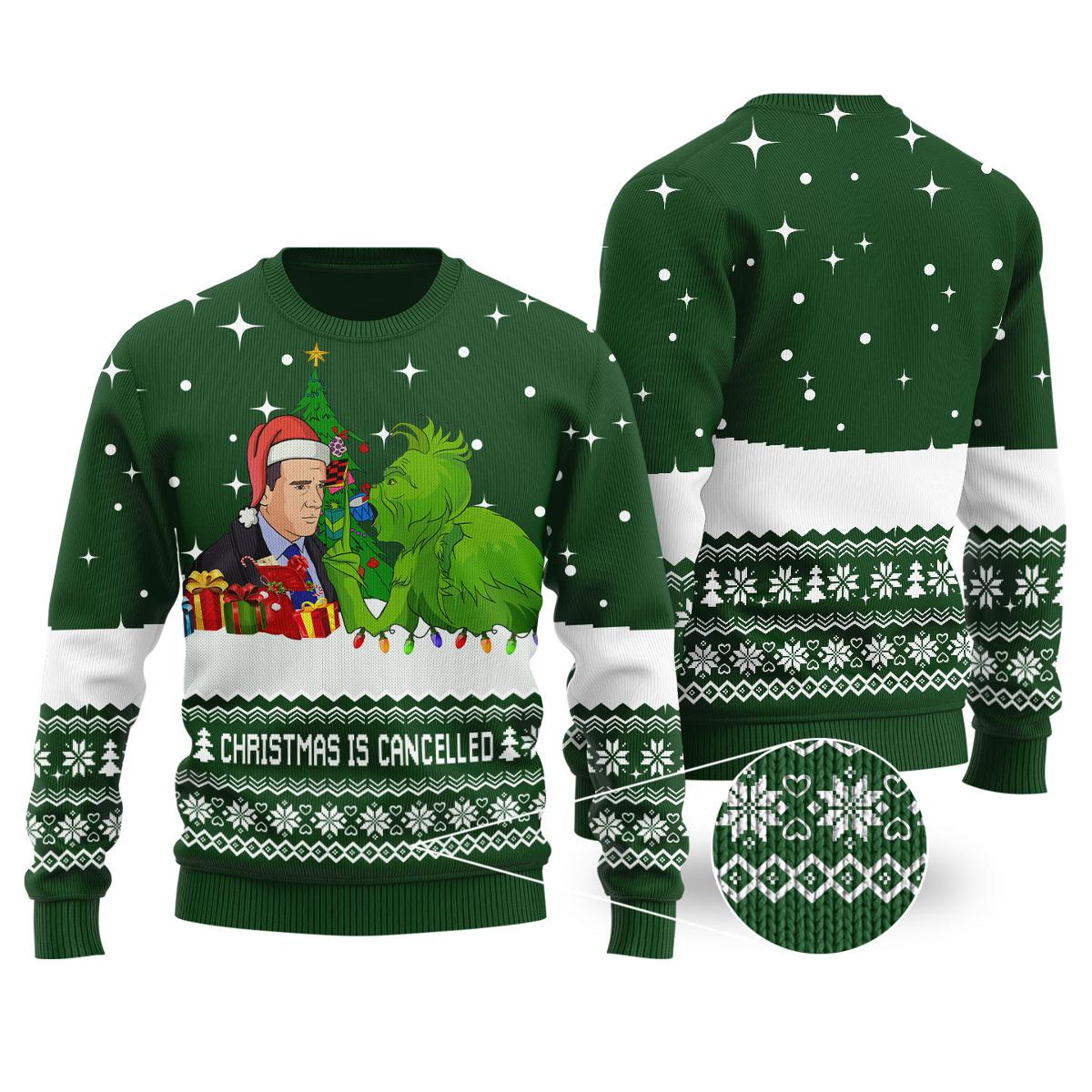 The Office Michael Scott Grinch Ugly Sweaters