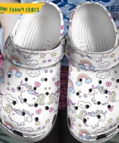 Cream Rainbow Donut Unicorn Crocs Sandals