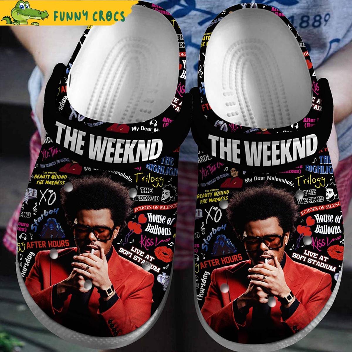 The Weeknd Light Yellow Crocs Sandals