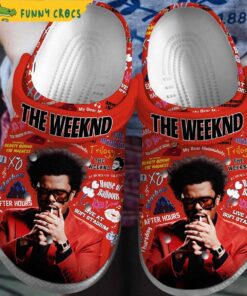 The Weeknd Red Crocs Slippers