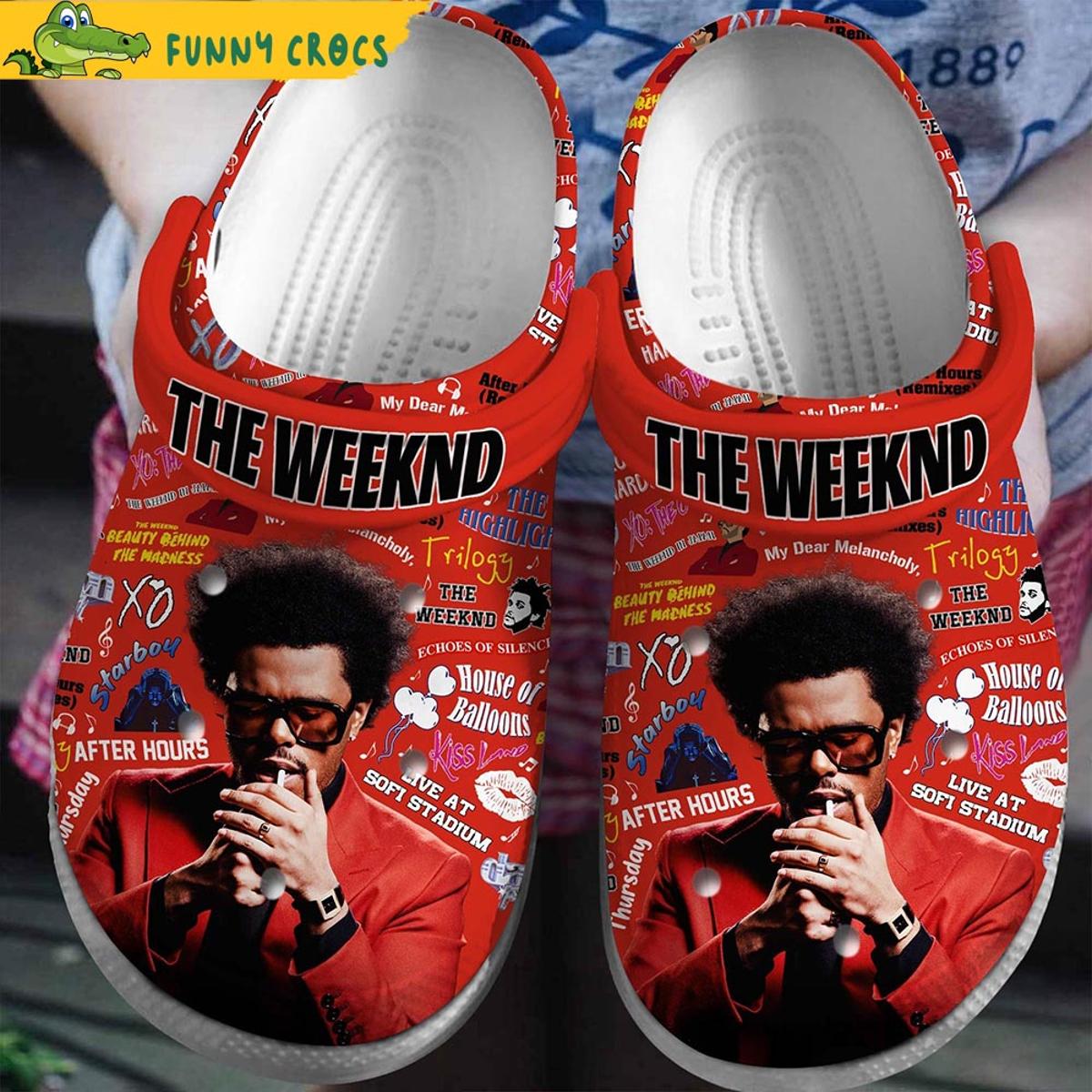 The Weeknd Pink Crocs Shoes