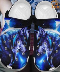 Galaxy Magic Wolf Crocs Clog Shoes