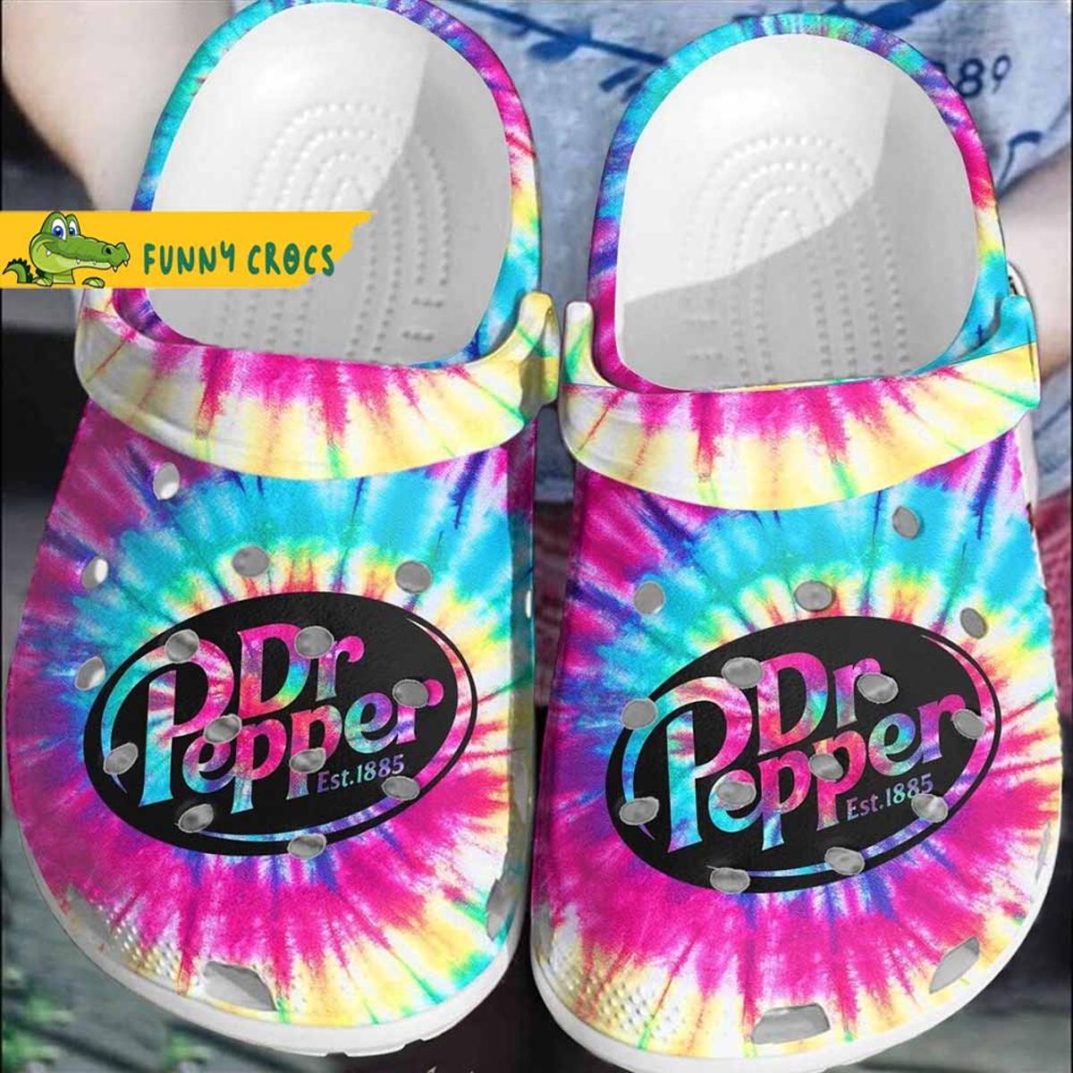 Tie Dye Dr Pepper Crocs Shoes